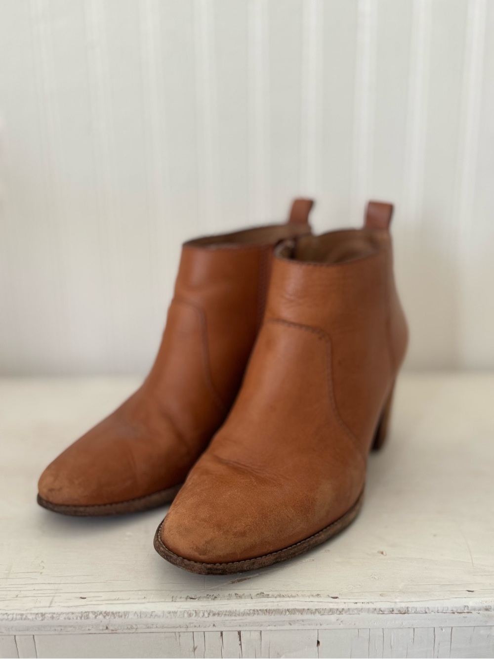 Madewell Tan Leather Ankle Booties